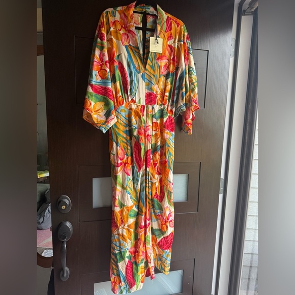 NWT Dress Forum Tropical Print Kimono Style Dress - Size L - Picture 10 of 11